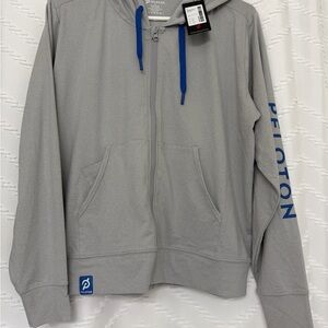 Peloton Dreamblend Gray Hoodie with Blue Details
